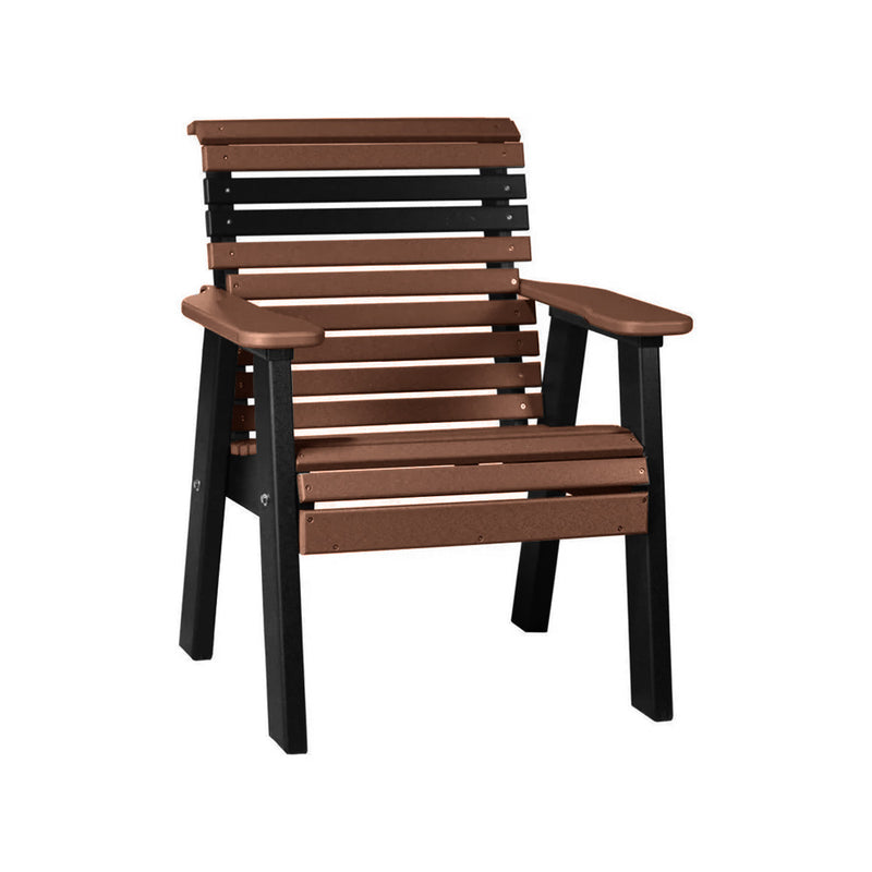 LuxCraft Chestnut Brown 2' Rollback Recycled Plastic Chair With Cup Holder
