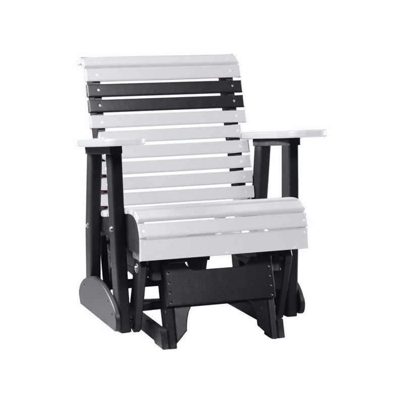 LuxCraft White 2 foot Rollback Recycled Plastic Glider Chair