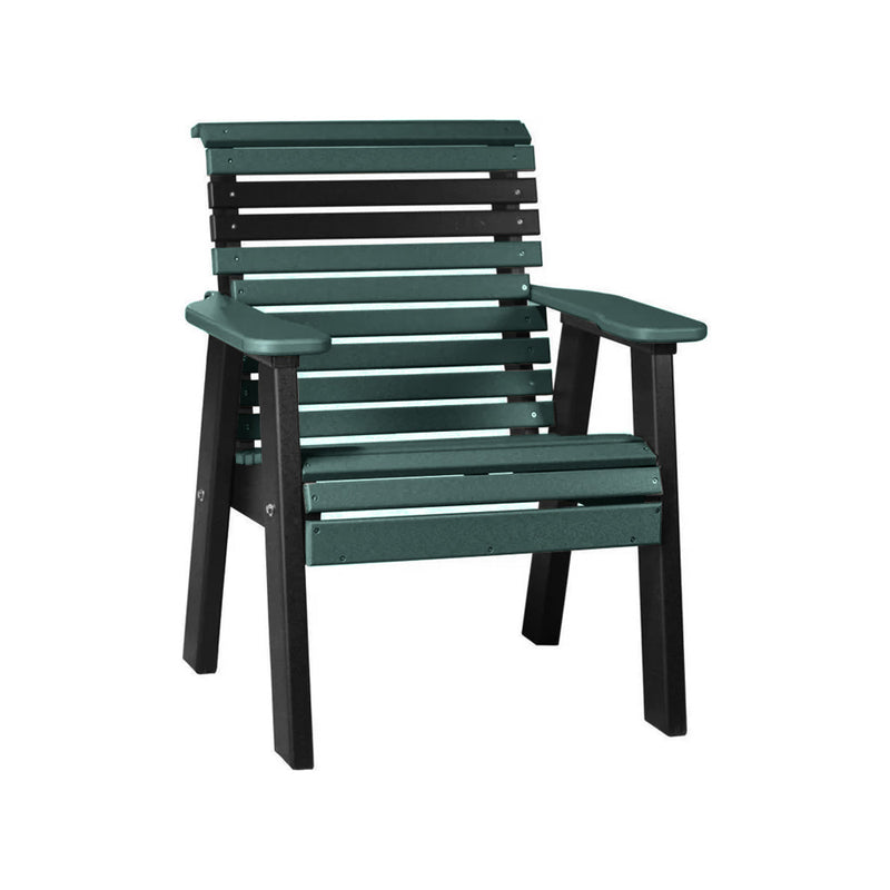 LuxCraft Green 2' Rollback Recycled Plastic Chair With Cup Holder