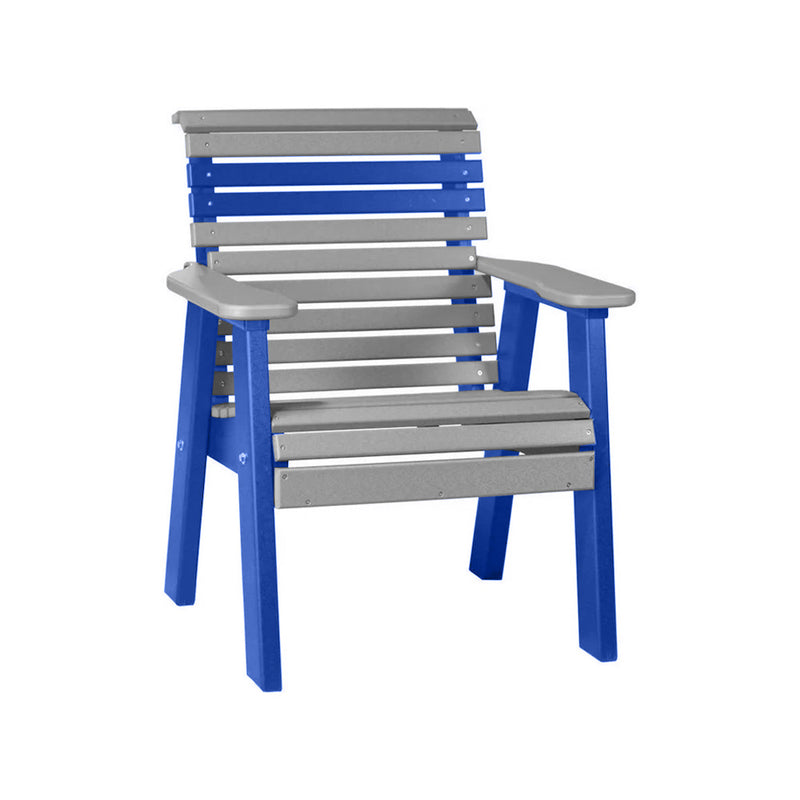 LuxCraft Slate 2' Rollback Recycled Plastic Chair With Cup Holder