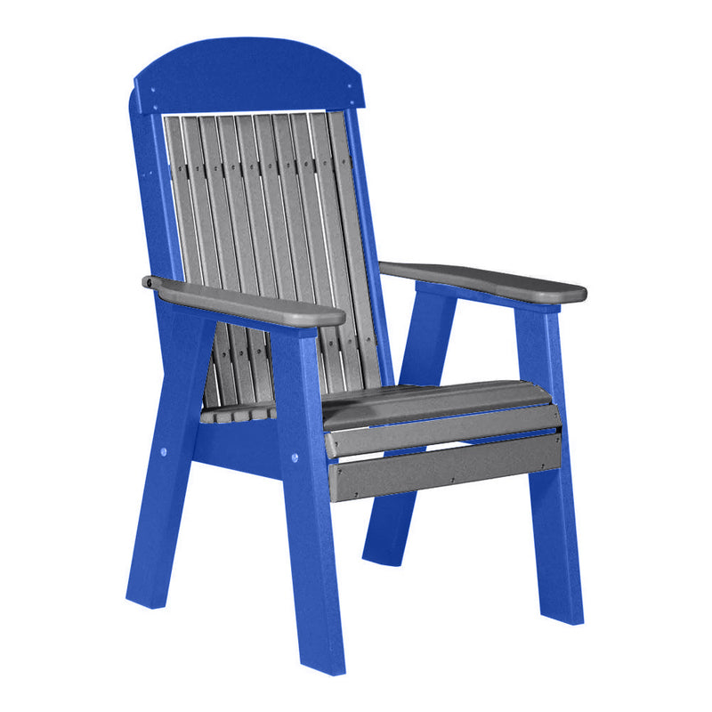 LuxCraft Gray 2' Classic Highback Recycled Plastic Chair With Cup Holder