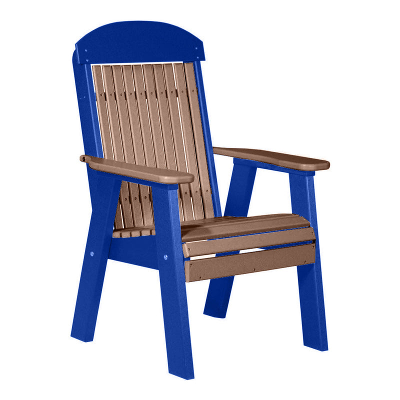 LuxCraft Antique Mahogany 2' Classic Highback Recycled Plastic Chair With Cup Holder