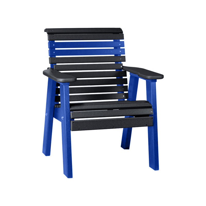 LuxCraft Black 2' Rollback Recycled Plastic Chair With Cup Holder
