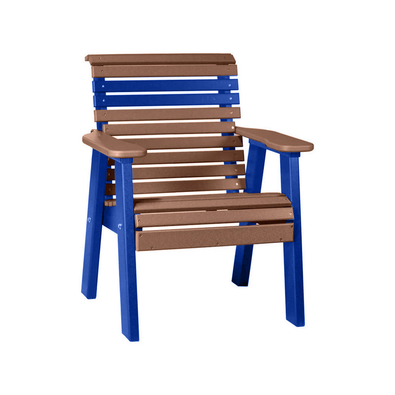 LuxCraft Antique Mahogany 2' Rollback Recycled Plastic Chair With Cup Holder