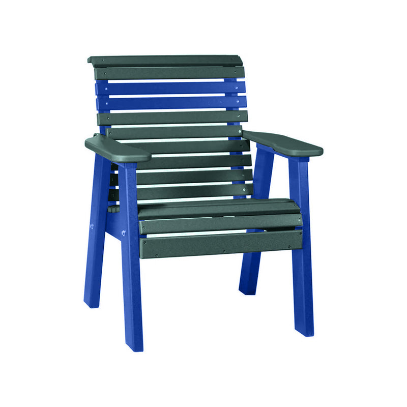 LuxCraft Green 2' Rollback Recycled Plastic Chair With Cup Holder