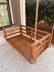 Del Mar Teak Porch Swing Bed — Small — ModHaven, additional view