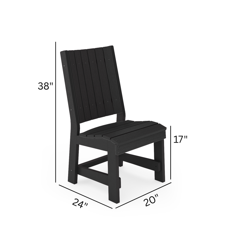 SoPoly Callaway Armless Table Chair dimensions diagram (image 5 of 5)