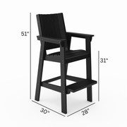 SoPoly Callaway Chair Bar High dimensions diagram