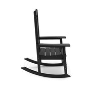 SoPoly Callaway Porch Rocker in Black, side view