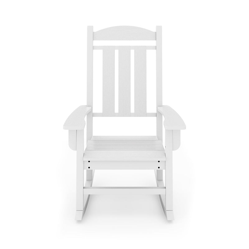 SoPoly Callaway Porch Rocker in Destin White, front view