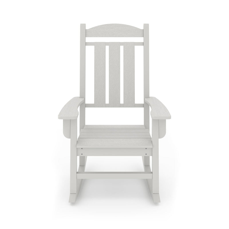 SoPoly Callaway Porch Rocker in Heron Gray, front view