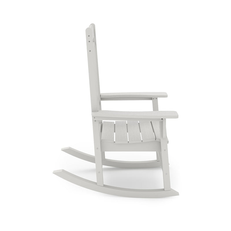 SoPoly Callaway Porch Rocker in Heron Gray, side view