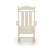 SoPoly Callaway Porch Rocker in Tybee Sand, back view