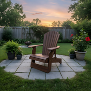 Wooden Royal Upright Reclining Adirondack Chair in Clear Cedar, Caramel Glossy