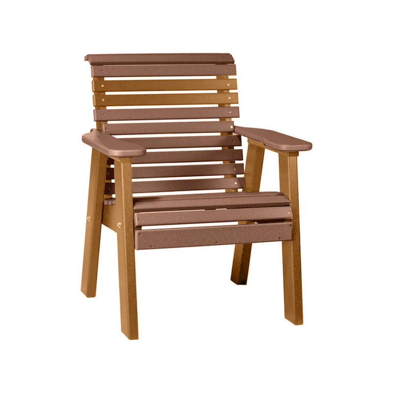 LuxCraft Antique Mahogany 2' Rollback Recycled Plastic Chair With Cup Holder