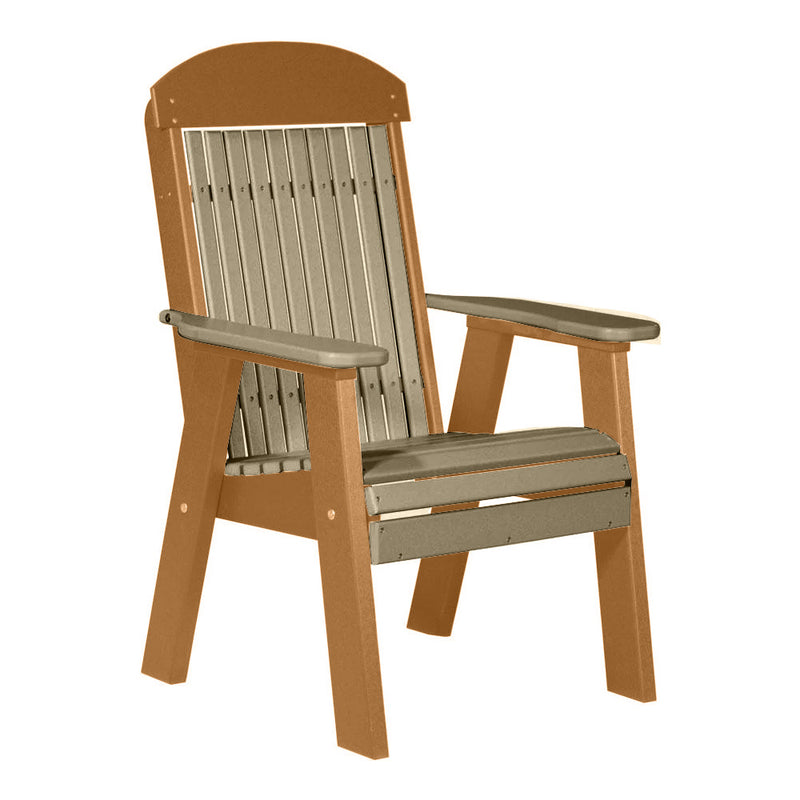 LuxCraft Weatherwood 2' Classic Highback Recycled Plastic Chair With Cup Holder