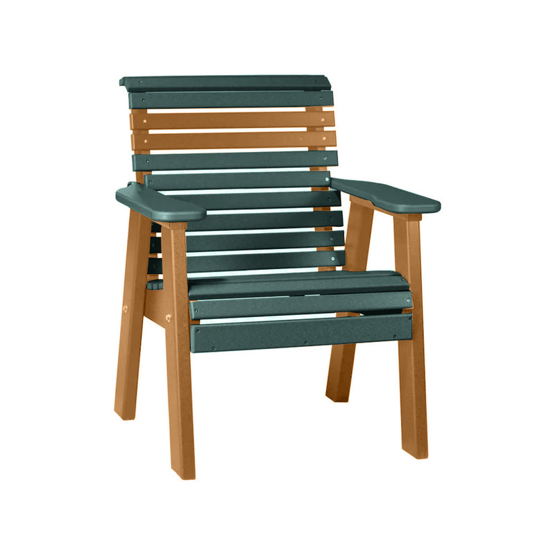 LuxCraft Green 2' Rollback Recycled Plastic Chair With Cup Holder