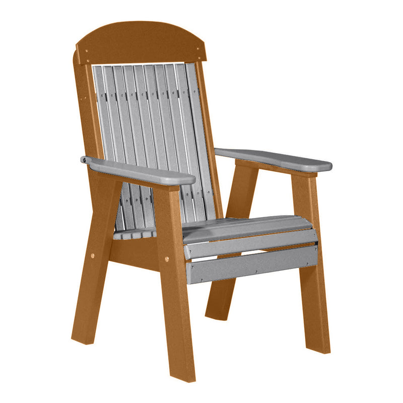 LuxCraft Dove Gray 2' Classic Highback Recycled Plastic Chair With Cup Holder
