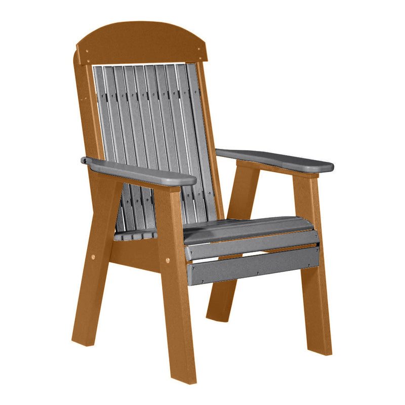 LuxCraft Gray 2' Classic Highback Recycled Plastic Chair With Cup Holder
