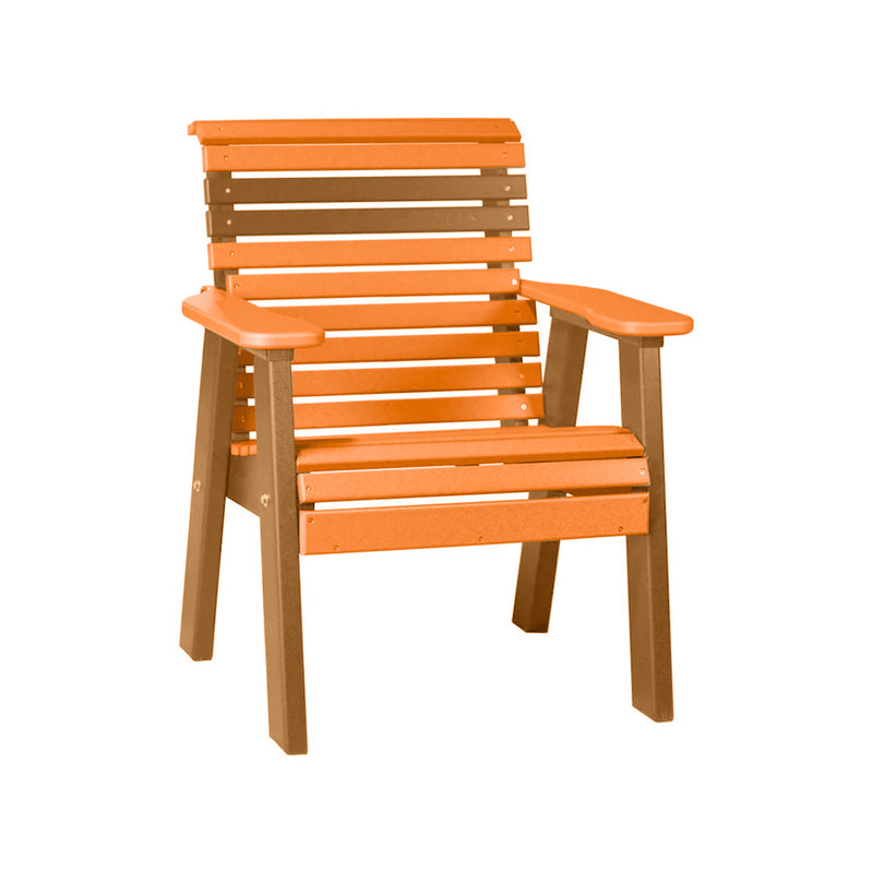 LuxCraft Tangerine 2' Rollback Recycled Plastic Chair With Cup Holder