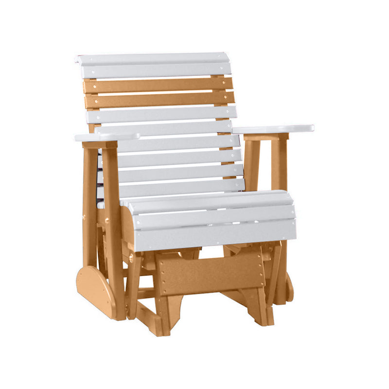 LuxCraft White 2 foot Rollback Recycled Plastic Glider Chair