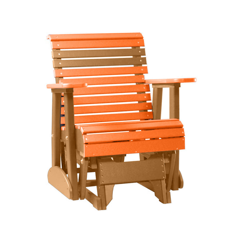 LuxCraft Tangerine 2 foot Rollback Recycled Plastic Glider Chair