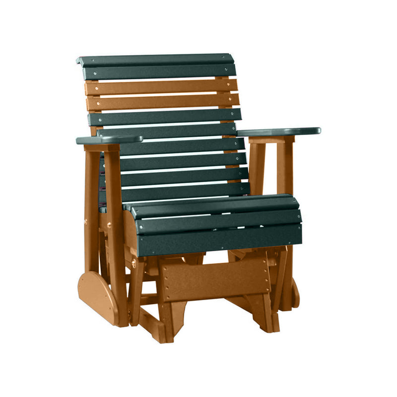 LuxCraft Green 2 foot Rollback Recycled Plastic Glider Chair