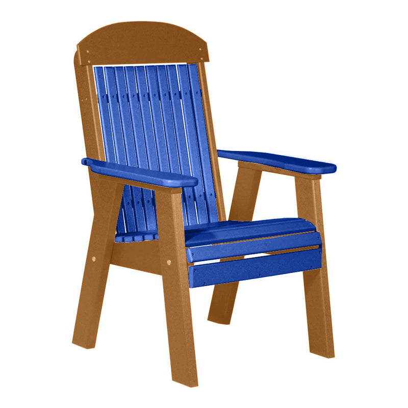 LuxCraft Blue 2' Classic Highback Recycled Plastic Chair With Cup Holder
