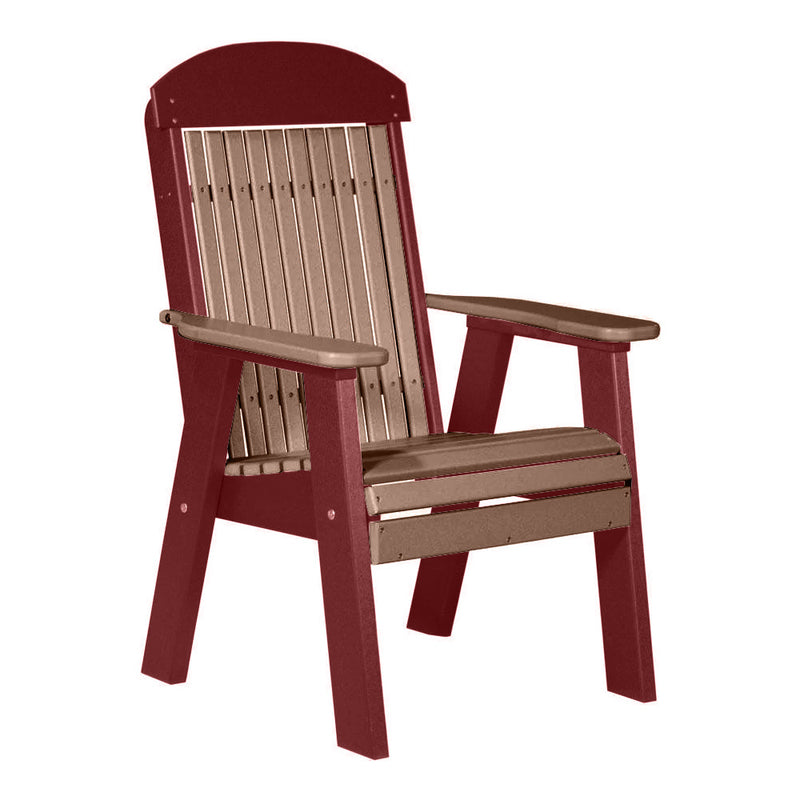LuxCraft Antique Mahogany 2' Classic Highback Recycled Plastic Chair With Cup Holder