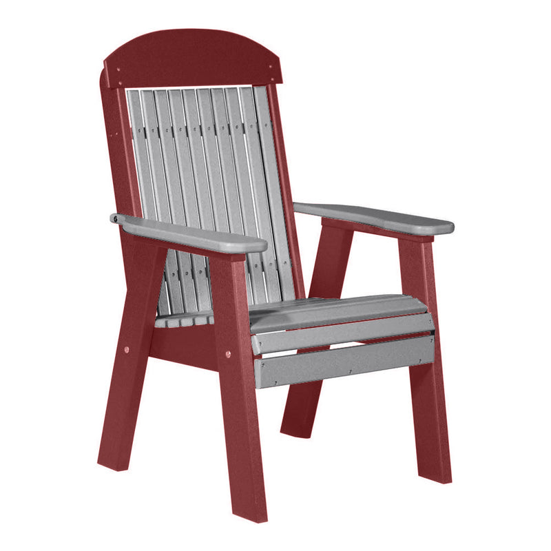 LuxCraft Dove Gray 2' Classic Highback Recycled Plastic Chair With Cup Holder