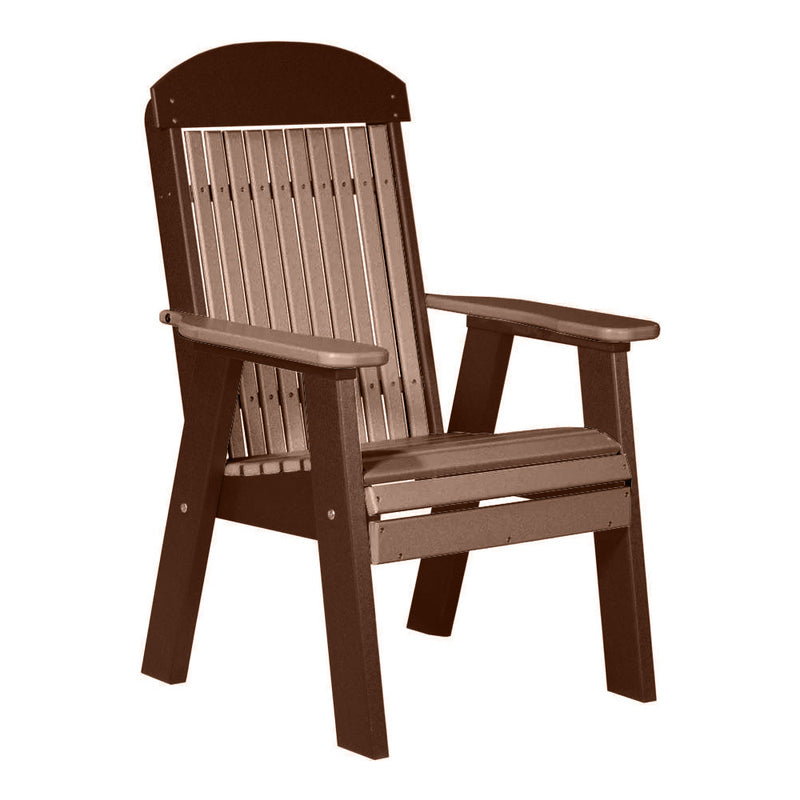 LuxCraft Antique Mahogany 2' Classic Highback Recycled Plastic Chair With Cup Holder
