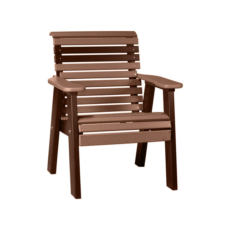 LuxCraft Antique Mahogany 2' Rollback Recycled Plastic Chair With Cup Holder
