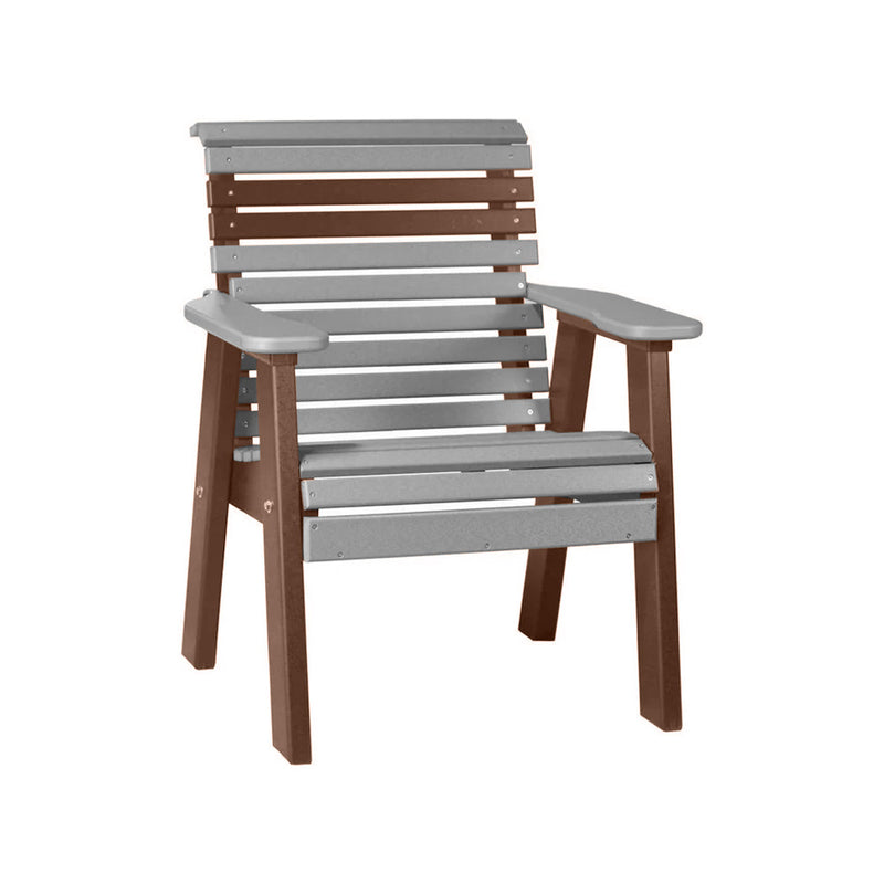LuxCraft Slate 2' Rollback Recycled Plastic Chair With Cup Holder