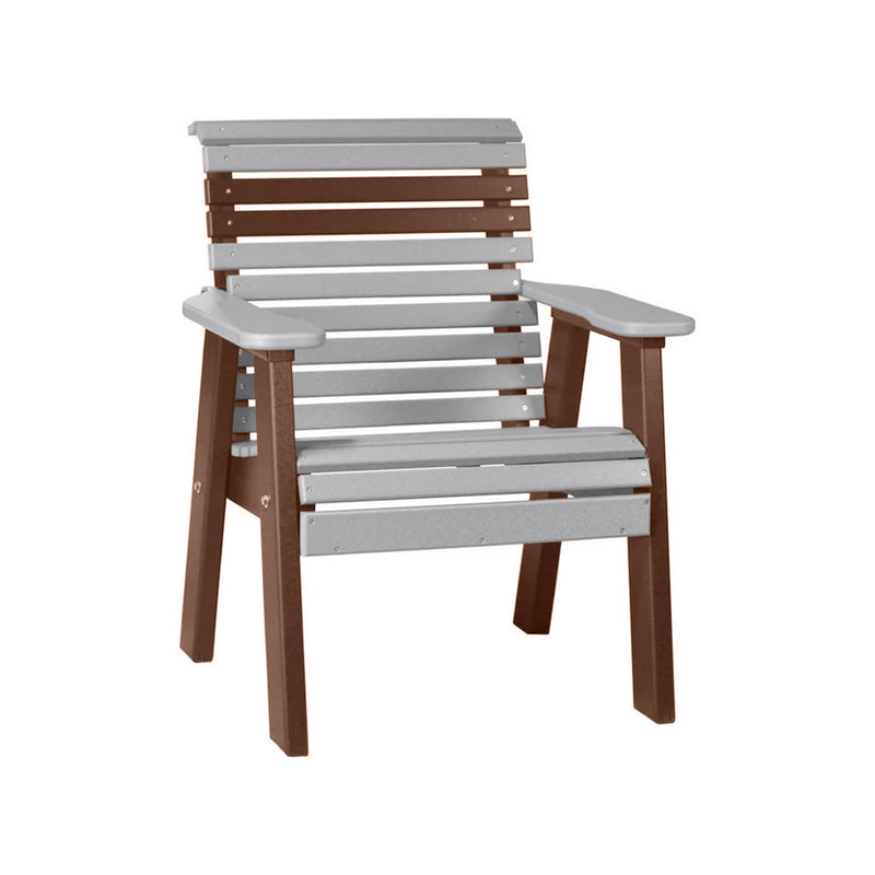 LuxCraft Dove Gray 2' Rollback Recycled Plastic Chair
