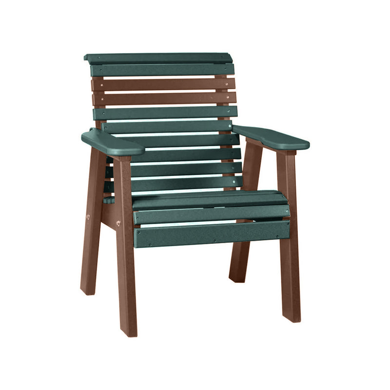 LuxCraft Green 2' Rollback Recycled Plastic Chair With Cup Holder