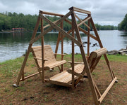 Wooden Classic Garden Swing in Knotted Cedar, Unstained