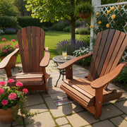 Wooden Classic Adirondack Chair (Standard) in Brazilian Walnut (IPE), Oiled Fully Assembled