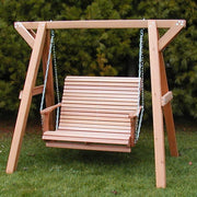 Wooden Lovers Porch Swing (Bench Only) in Clear Cedar, Unstained