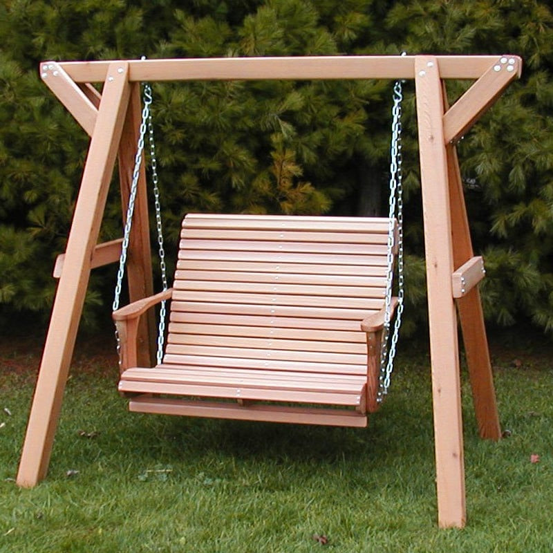 Wooden Lovers Porch Swing (Bench Only) in Clear Cedar, Unstained