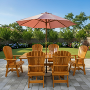 Dining Set for 6 with 6' Trestle Table in Clear Cedar, Golden Glossy