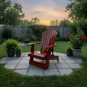 Wooden Royal Upright Reclining Adirondack Chair in Clear Cedar, Mahogany Glossy