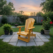 Wooden Royal Upright Reclining Adirondack Chair in Clear Cedar, Golden Glossy
