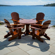 Wooden Royal Picnic Set for 4 in Clear Cedar, Caramel Glossy