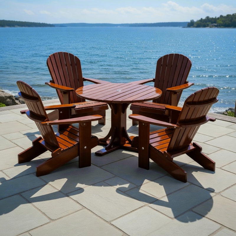 Wooden Royal Picnic Set for 4 in Clear Cedar, Caramel Glossy