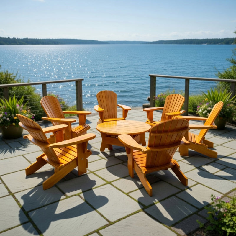 Wooden Royal Social Set for 6 in Clear Cedar, Golden Glossy