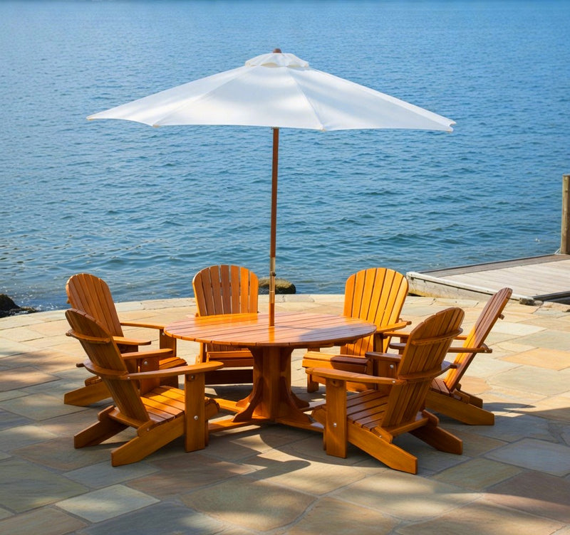 Wooden Royal Picnic Set for 6 in Clear Cedar, Golden Glossy
