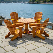 Wooden Royal Picnic Set for 4 in Clear Cedar, Golden Glossy