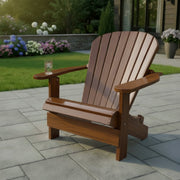 Wooden Grand Adirondack Chair (Oversized) in Clear Cedar, Caramel Glossy