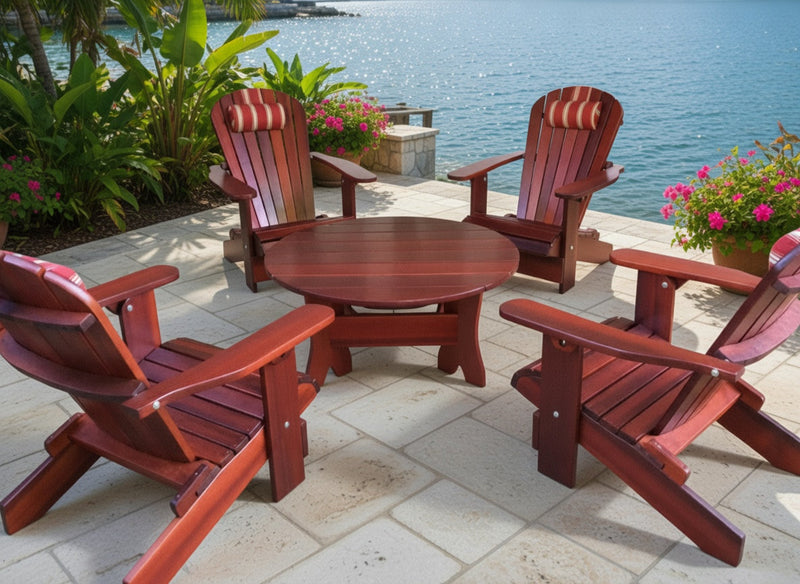 Wooden Royal Social Set for 4 in Clear Cedar, Mahogany Glossy