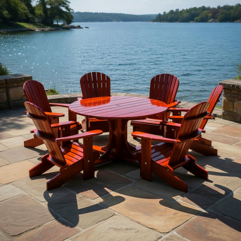 Wooden Royal Picnic Set for 6 in Clear Cedar, Mahogany Glossy